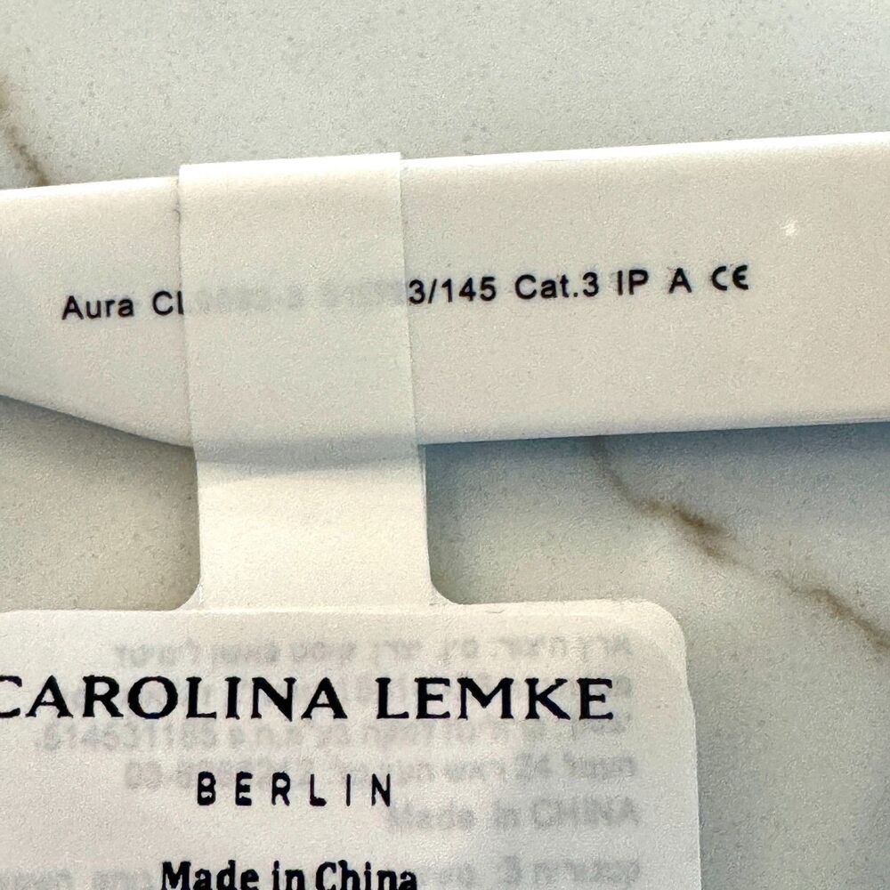 Carolina Lemke 'Sarah' Oversized Black & White Cat Eye Sunglasses - New in Box - Picture 6 of 6